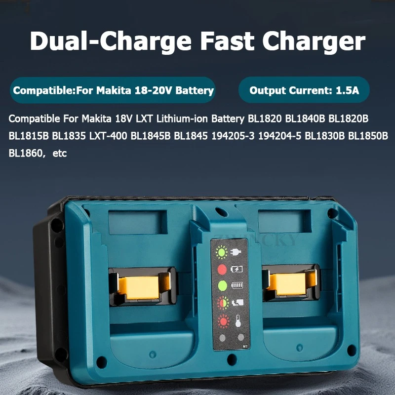 

Double Charger Power tool 14.4V 18V For Makita Batteries Li-ion Battery Charger BL1815 BL1830 BL1840 BL1850 BL1860 BL1440
