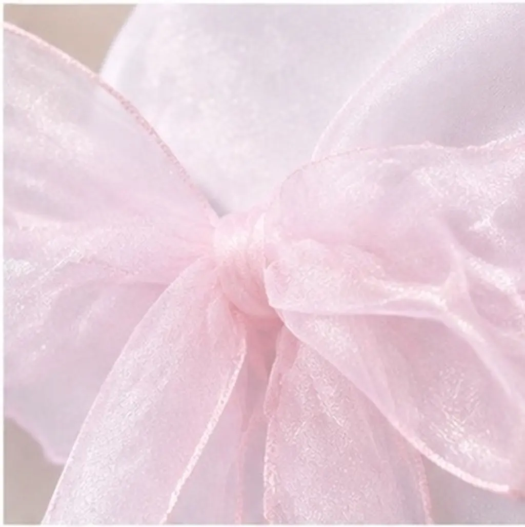 10Pcs Chair Ribbon Bowknot Designed No-Tie Wedding Banquet Chair Cover Organza Back Decoration Party Hotel Sash