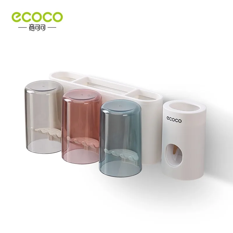 ECOCO Automatic Toothpaste Dispenser  Wall-mounted Toothpaste Holder Rack Punch-free Toothpaste Dispenser Bathroom Accessories