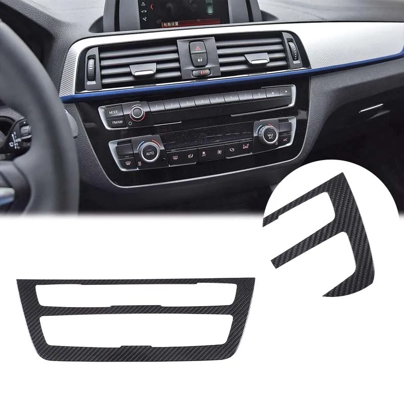 For BMW 1 Series 2 Series F20 F21 F22 F23 2017-2019 Real Carbon Fiber Car Air Conditioner Mode Frame Sticker Car Accessories