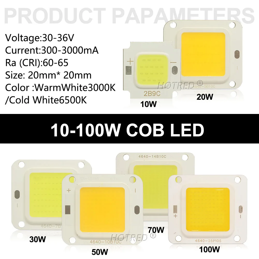 LED Chip+Waterproof Driver 10W 20W 30W 50W 70W 100W High Power LED 30-36V Chip COB diodes For DIY Floodlight Spotlight Lamp Bulb