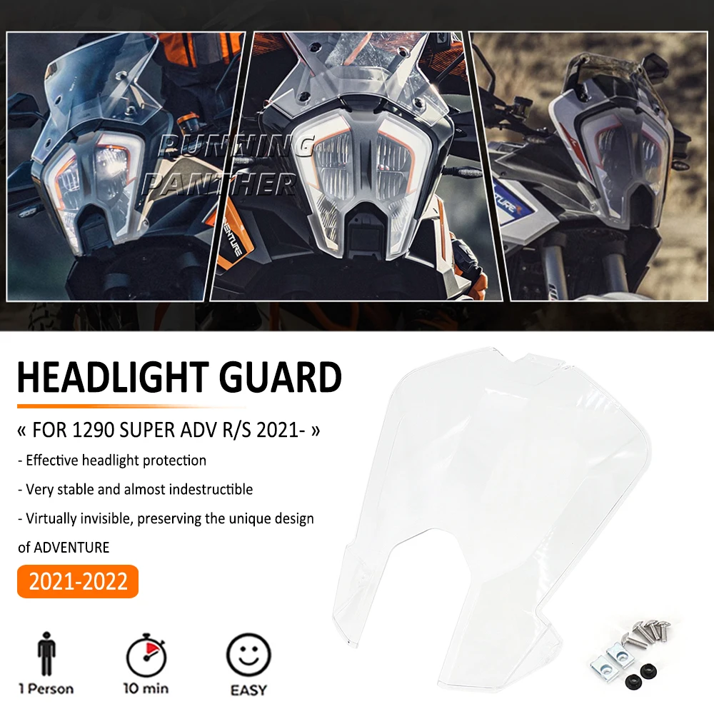 

NEW Motorcycle Front Head Light Protection Acrylic Headlight Protector Guard Cover For 1290 Super Adventure ADV R S 2021 2022 -