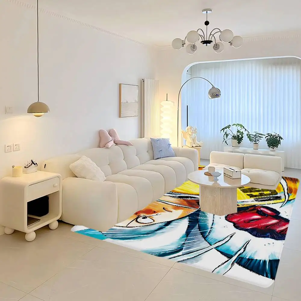 O-One P-Punch M-Man Anime Cartoon Room Mats Anti-slip Absorb Water Long Strip Cushion Bedroon Mat Household Carpets