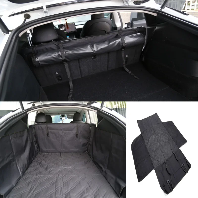 Car Rear Trunk Pet Mat for Tesla Model Y Dog Seat Cover 600D Waterproof Oxford Cloth Pets Seat Bed Protector Wear-resistant 2023