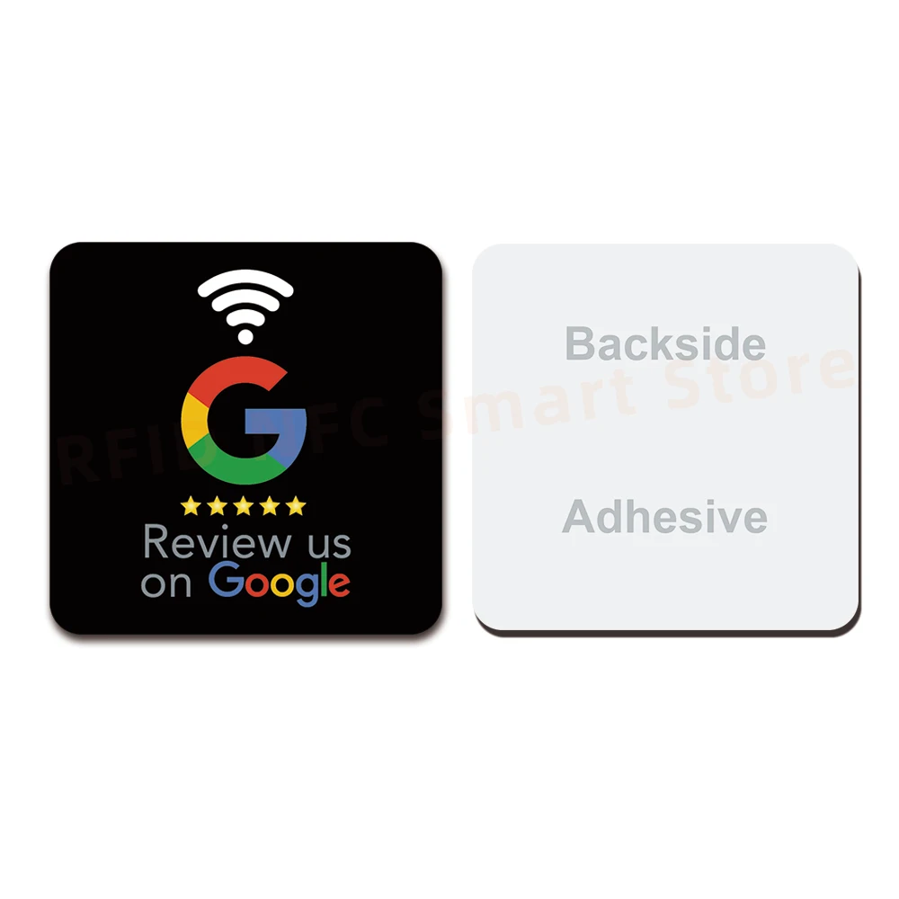 NFC Table Sticker Compatibility Google Review Tag Sticker PVC Waterproof 13.56MHz NT/AG 213 Programmable Google Review Card