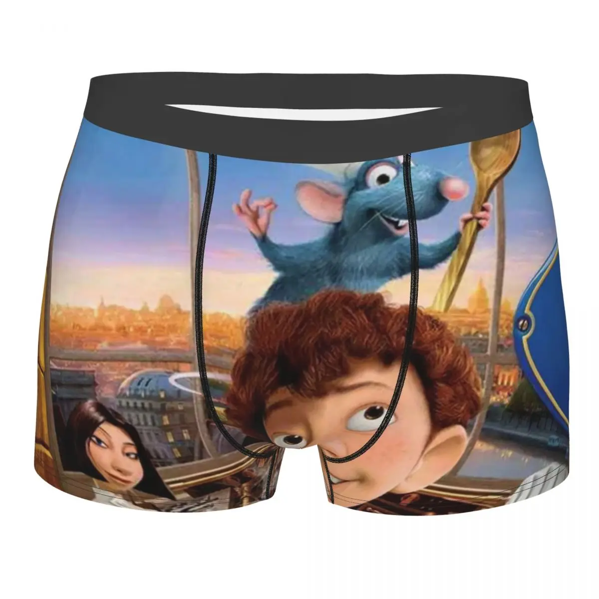 

Мужское крутое нижнее белье Ratatouille Remy с героями мультфильмов, трусы-боксеры, мужские эластичные шорты, трусы