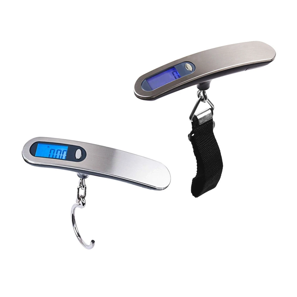 LCD Digital Luggage Scale 50kg Portable Electronic Scale Weight Balance Suitcase Travel Bag Hanging Steelyard Hook Fishing Scale