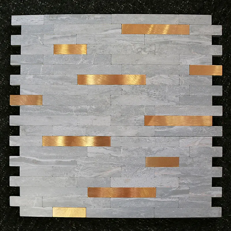 4pcs/lot Mosaic Wall Tile Peel And Stick Self Adhesive Waterproof Aluminum composite rectangle Kitchen Bath Tile Backsplash