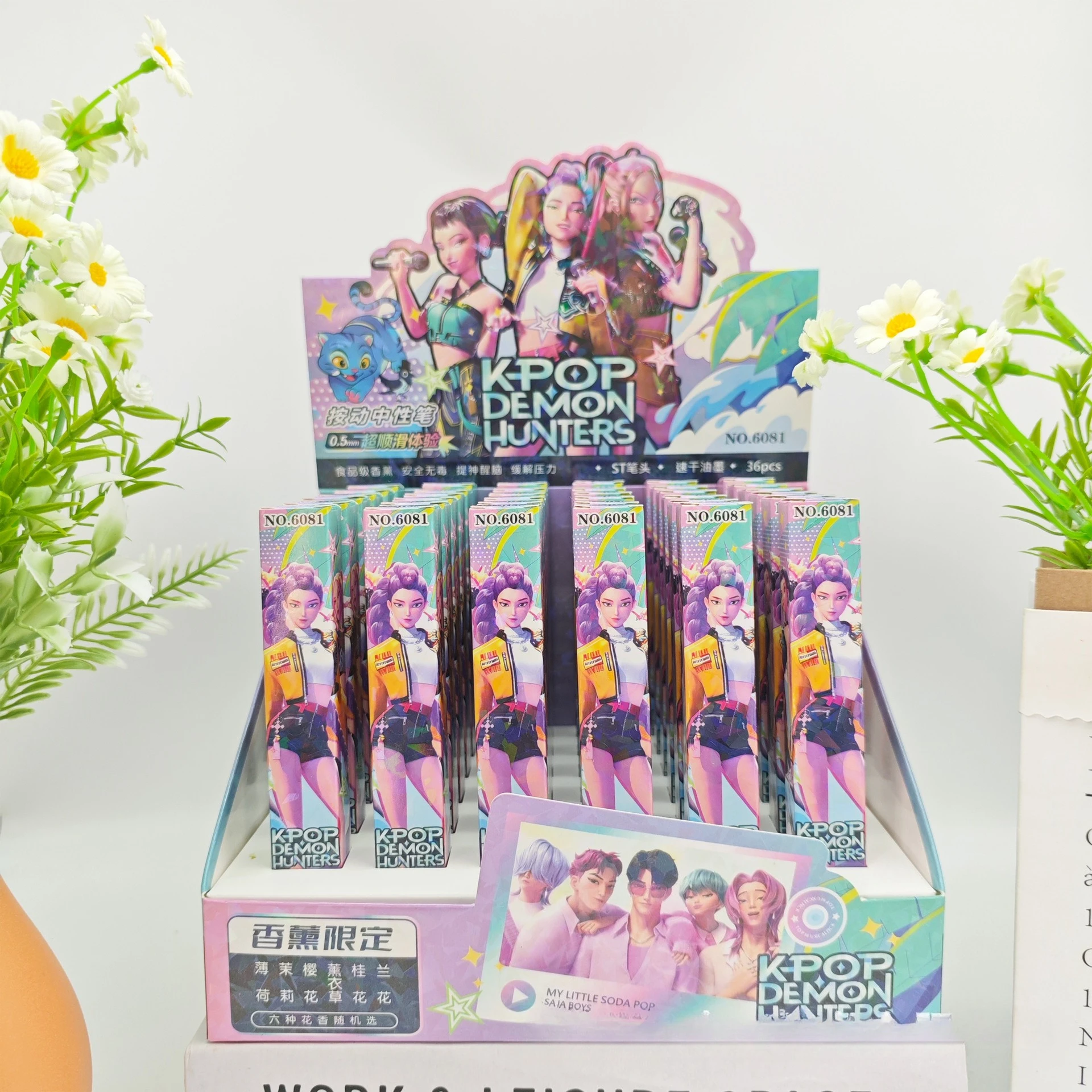 1/3/6/12 個 KPop デーモンハンターズ黒インクペン学生筆記描画ゲルペンアニメフィギュア文具学習用品ギフト 0.5 ミリメートル