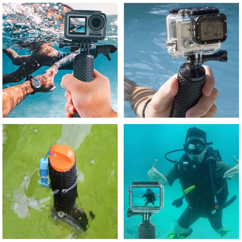 Action Camera Acqua Galleggiante Impugnatura Per Gopro Hero 13 12 11 10 9 8 Xiaomi Yi SJ4000 DJI Osmo Galleggiante Maniglia di Montaggio Accessori