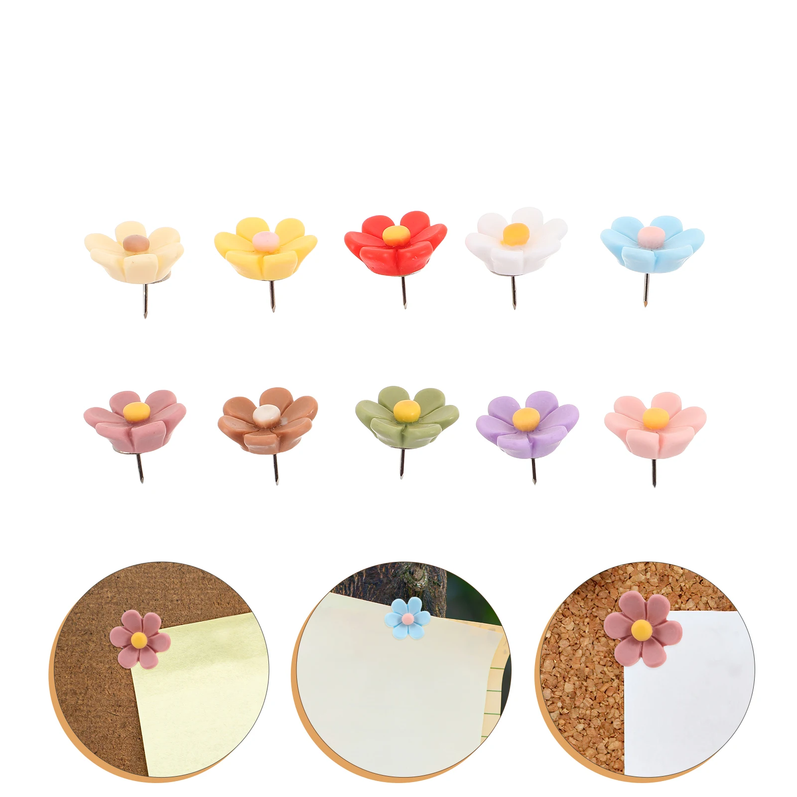 

30 Pcs Flower Pin Aesthetic Wall Decor Push Pins for Bulletin Board Thumbtacks Decorative Resin Pushpins