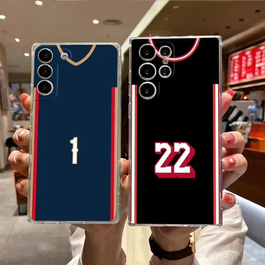 Clear Cover Phone Case for Samsung Galaxy S24 FE Note 10 20 Ultra S21 S10 Plus S22 S20 S25 Ultra S23 Football Digital Design