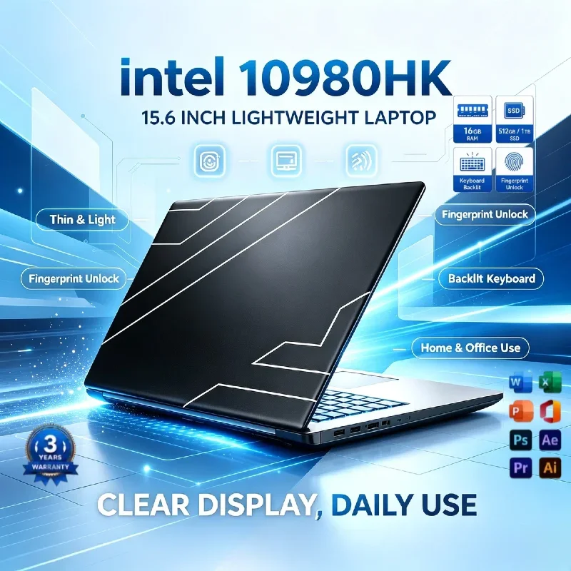 15.6-Inch Gaming Laptop Intel Core i9-10980HK 32GB RAM 1TB SSD FHD IPS165Hz Fingerprint WiFi 6 for Streaming Competitive Gaming