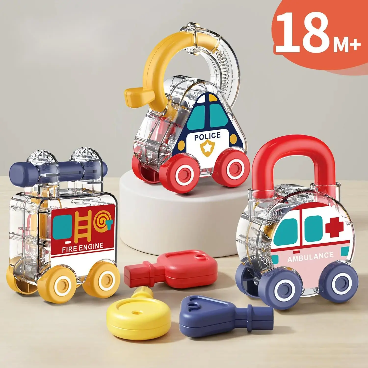 

3pcs/set Baby Learning Lock With Key Car Games Montessori Educational Toy Number Matching Lock Toys Sensory Toys For Kids