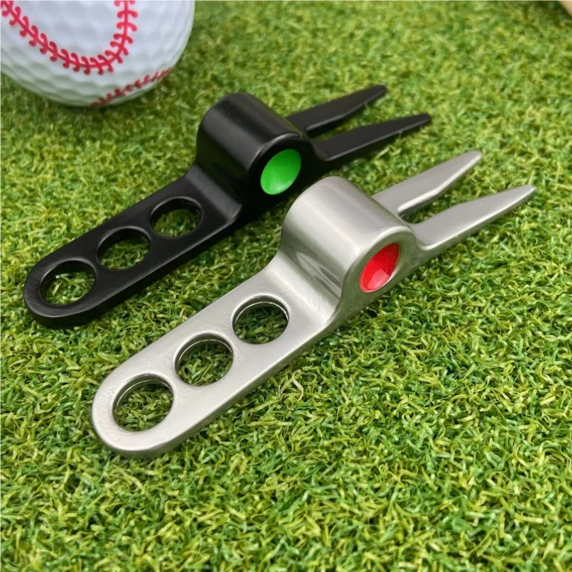 

1 Pcs Golf Divot Tool Zinc Alloy Silver Black Golf Divot Repair Tool Golf Accessories Training Aids Custom Golf Fork