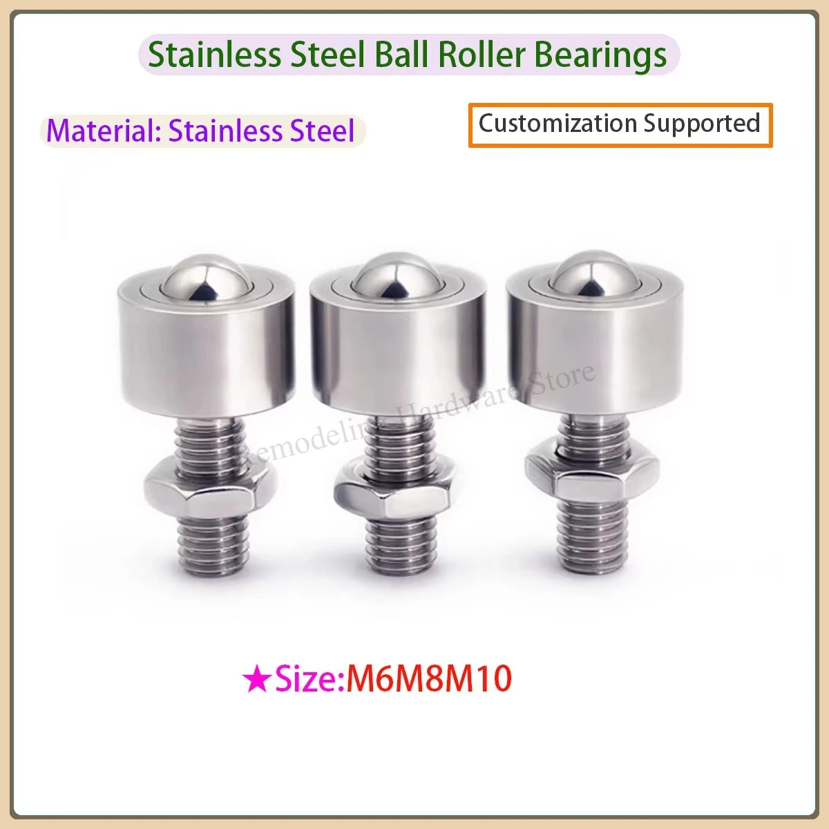 Steel Ball Roller Eye Ball Bearing Stainless Steel Universal Ball Swivel Caster for Conveyor Transmission