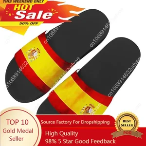 Men's Slippers Flip Flops Spanish flag pattern Casual Slides Men Shoes Non-slip Beach Shoes Summer Sandals Zapatos Hombre