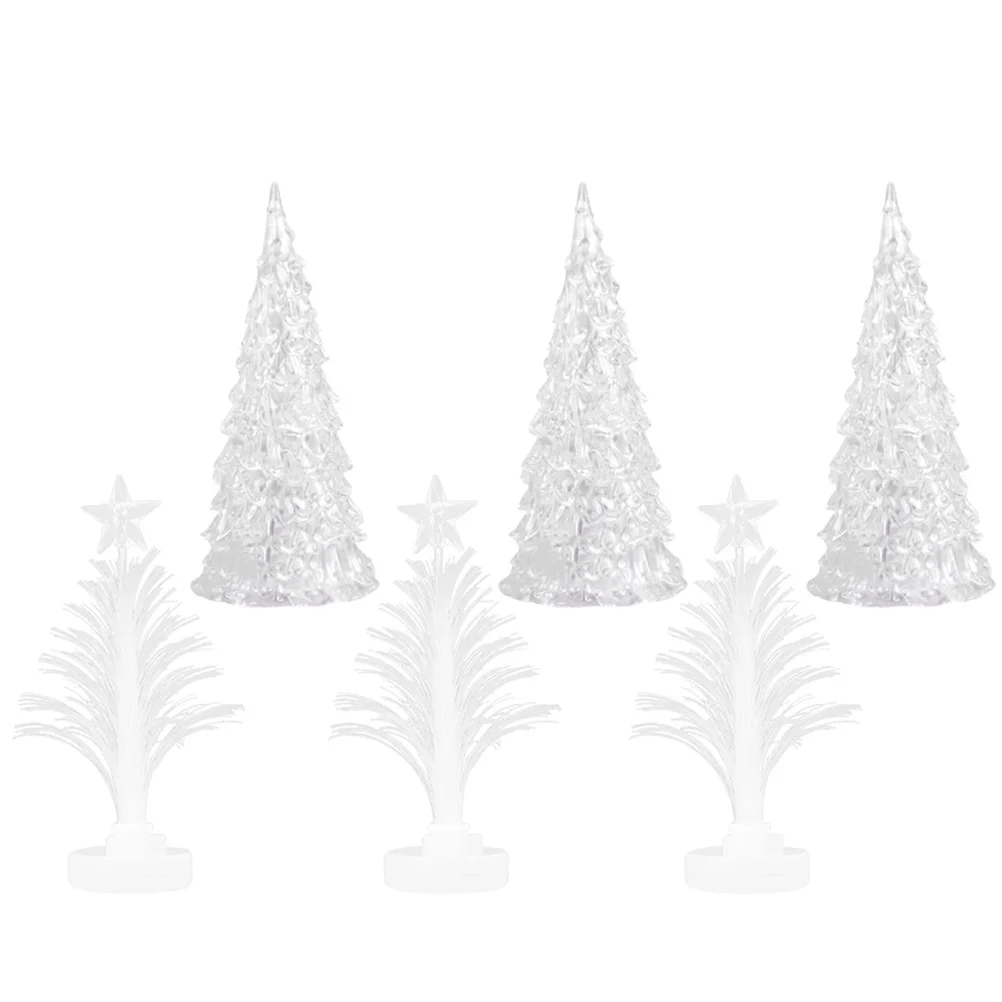6 قطعة زينة شجرة عيد الميلاد منضدية صغيرة أضواء عيد الميلاد سطح المكتب زخرفة لقضاء عطلة حفلة هدية شجرة صغيرة ديكور