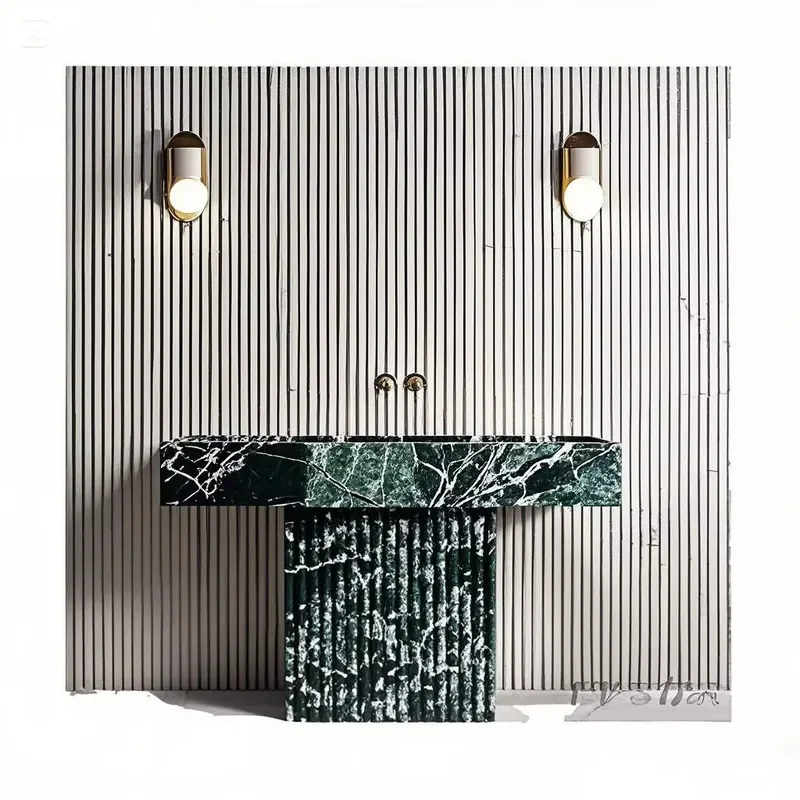 BOTON STONE Artificial Stone Modern Marble Stone Green Bathroom Basin