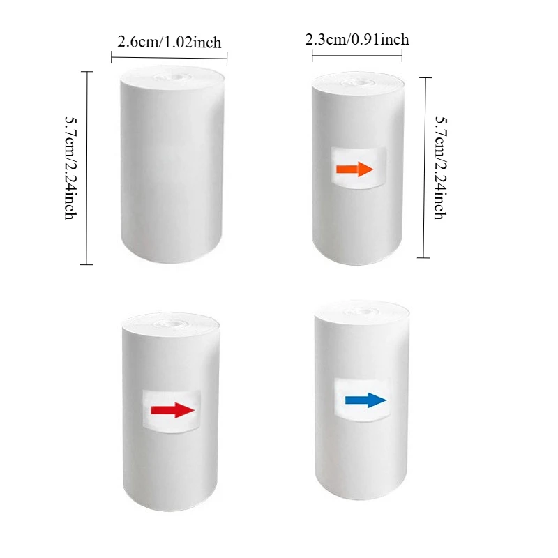 5 قطع من ورق الكاميرا الحرارية للأطفال، ورق حراري ملون وأسود، ورق حراري للأطفال، مستلزمات الطابعات الورقية الدوارة