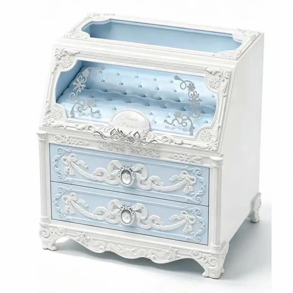 Snowflake Ballet Series Bunny Garden Makeup Organizer Box Cute Aesthetic Cosmetic Storage Case Large Capacity Vanity Organizer