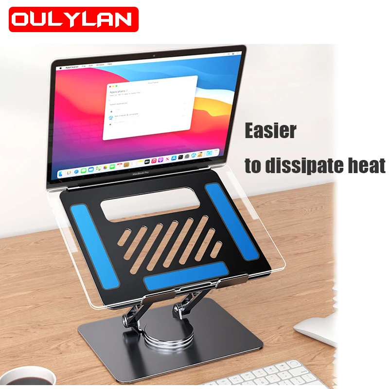 Aluminum Alloy Adjustable Laptop Stand Folding Portable for Notebook MacBook Computer Bracket Lifting Cooling Holder Non-slip