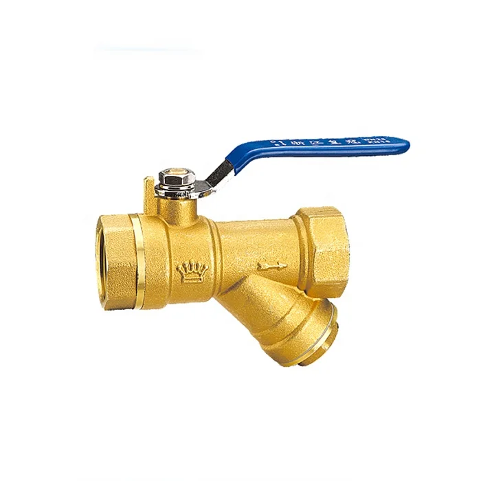 

Brass y-type water filter strainer ball valve female thread 3 way valve