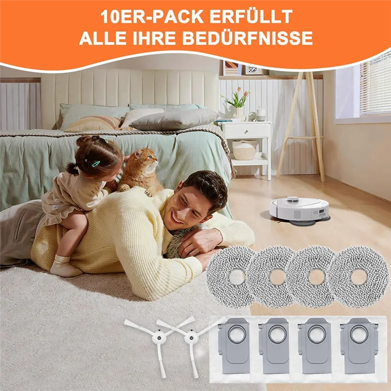 ل Roborock Q Revo P10 جهاز آلي لتنظيف الأتربة فرشاة جانبية ممسحة أكياس الغبار القماش أجزاء