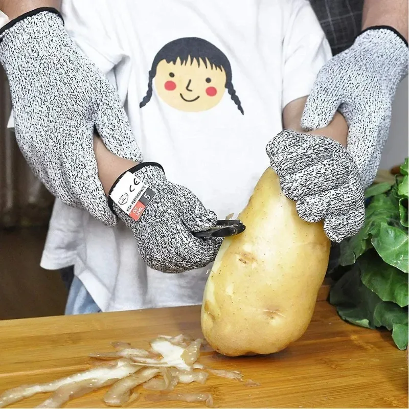 ‌Level 5 Cut-Resistant Gloves - Metal Wire Protection for Kitchen, Fishing & Crab Catching‌