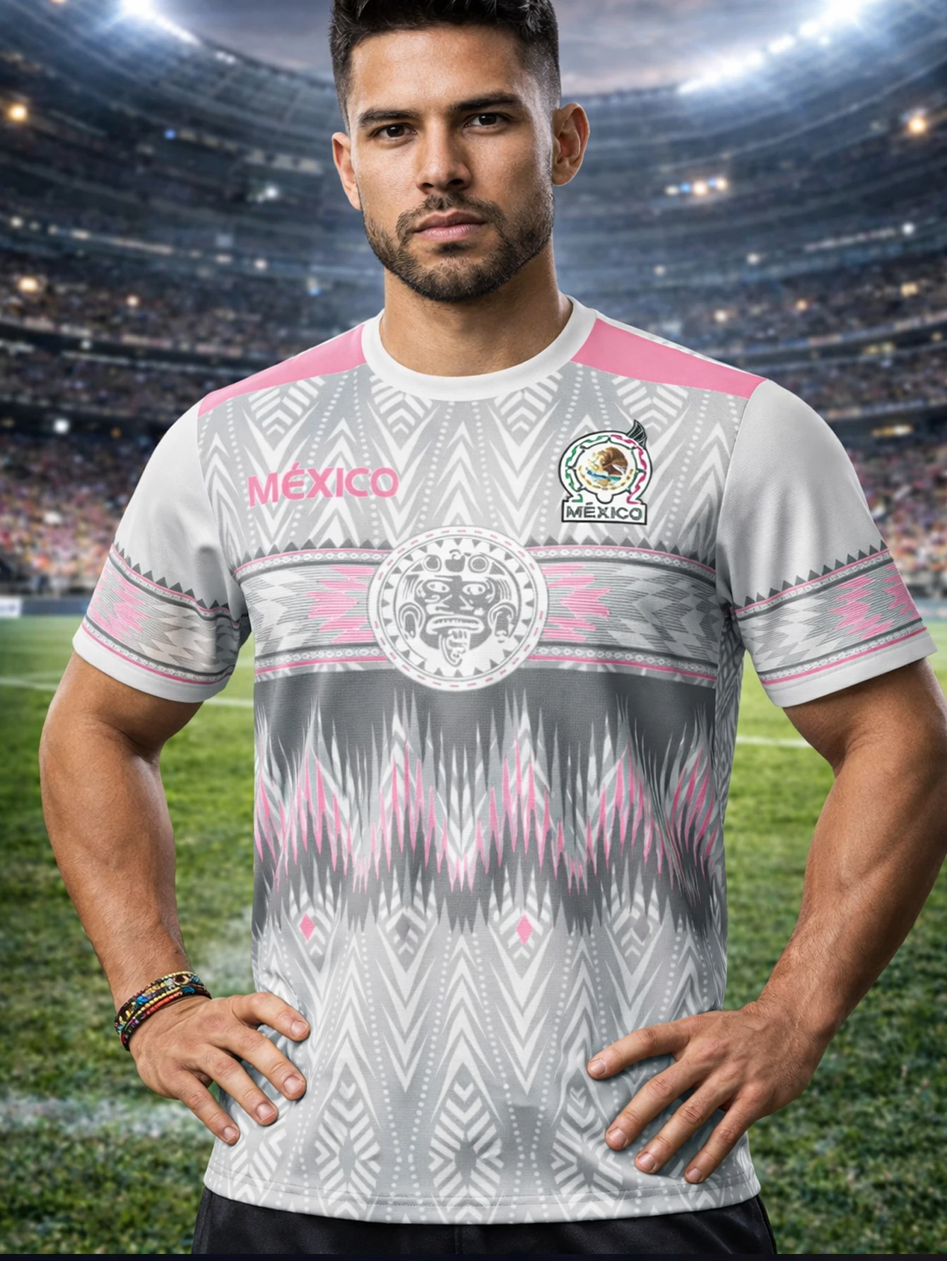 Mexico Soccer Jersey Men, Breathable Football Shirt Short Sleeve Mexican National Team Style Fan Jersey image 4