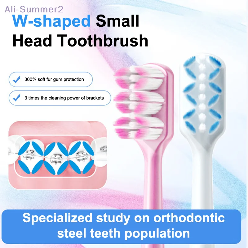 

1/3 PCS Ultra-fine Soft Waves Head Manual Toothbrush Soft Fiber Deep Cleaning Toothbrush Portable Household Travel Cleaning
