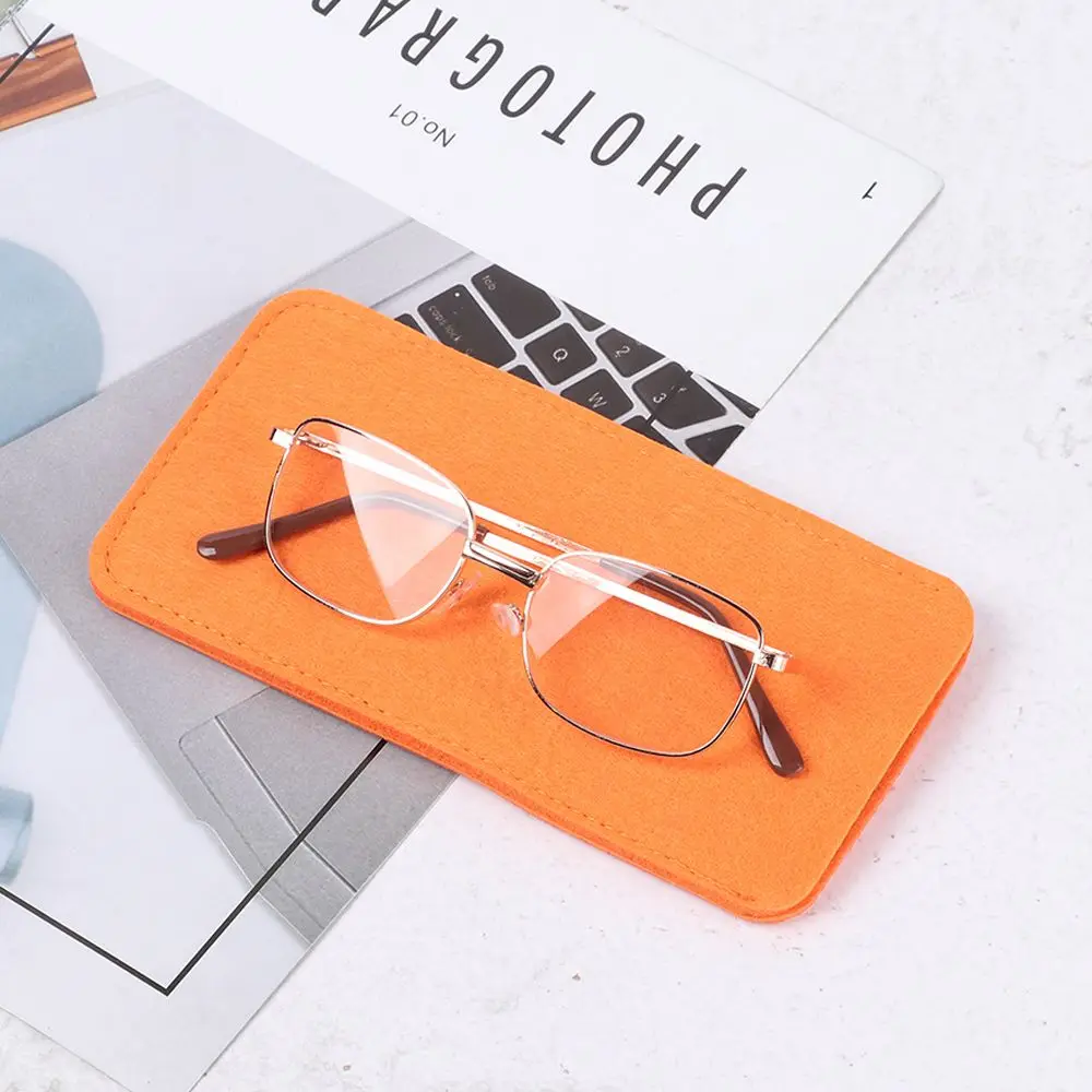 Fashion Glasses Case Soft Felt Cloth Eyeglasses Sleeve Portable Pure Color Reading Glasses Pouch Eyewear Protector