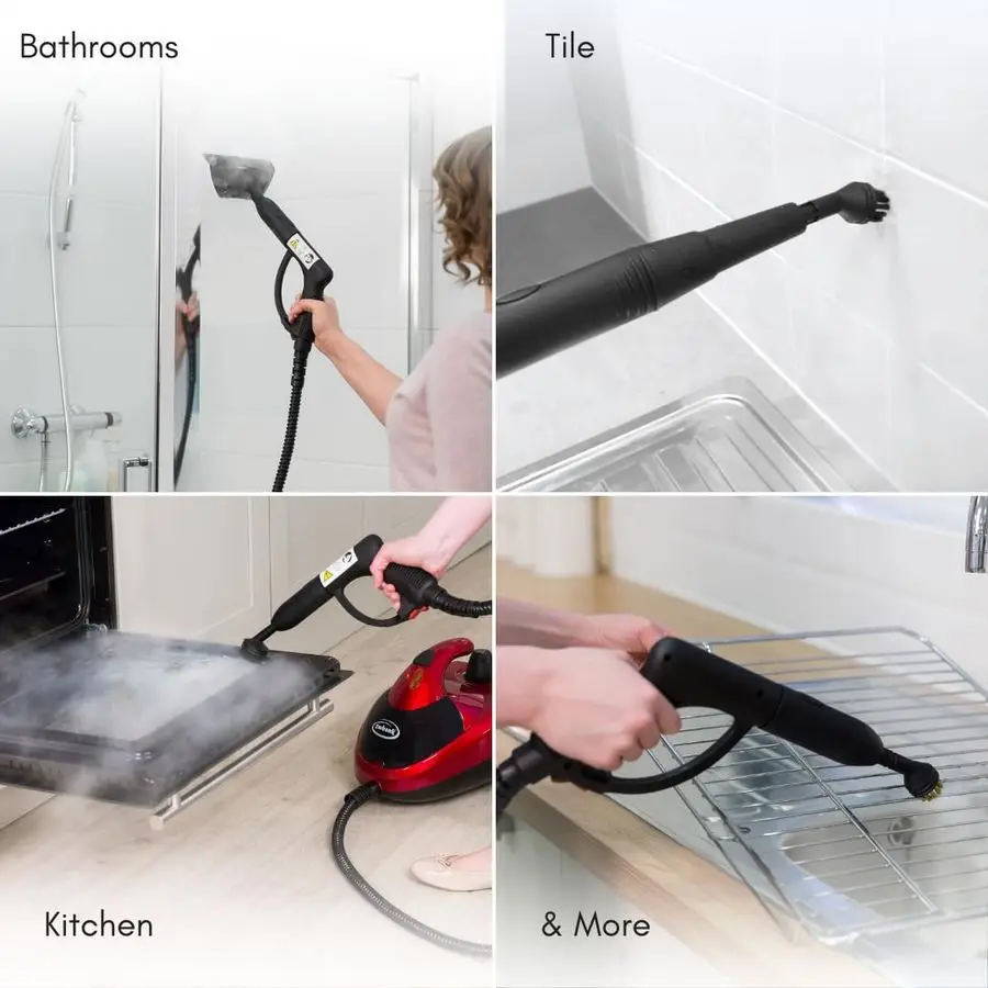 Dynamo Steam Cleaner for ChemicalFree Cleaning, Multipurpose with Attachments, Portable, Multisurface, For Carpets, Tiles, Bathr