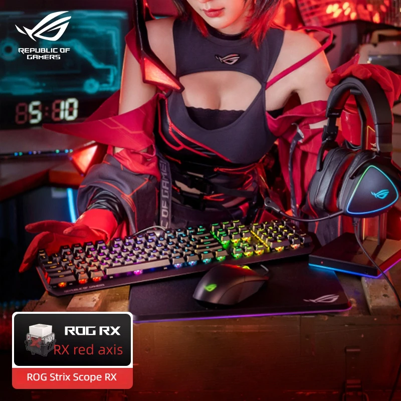 

Механическая Водонепроницаемая клавиатура ROG Strix Scope RX PBT с 104 клавишами