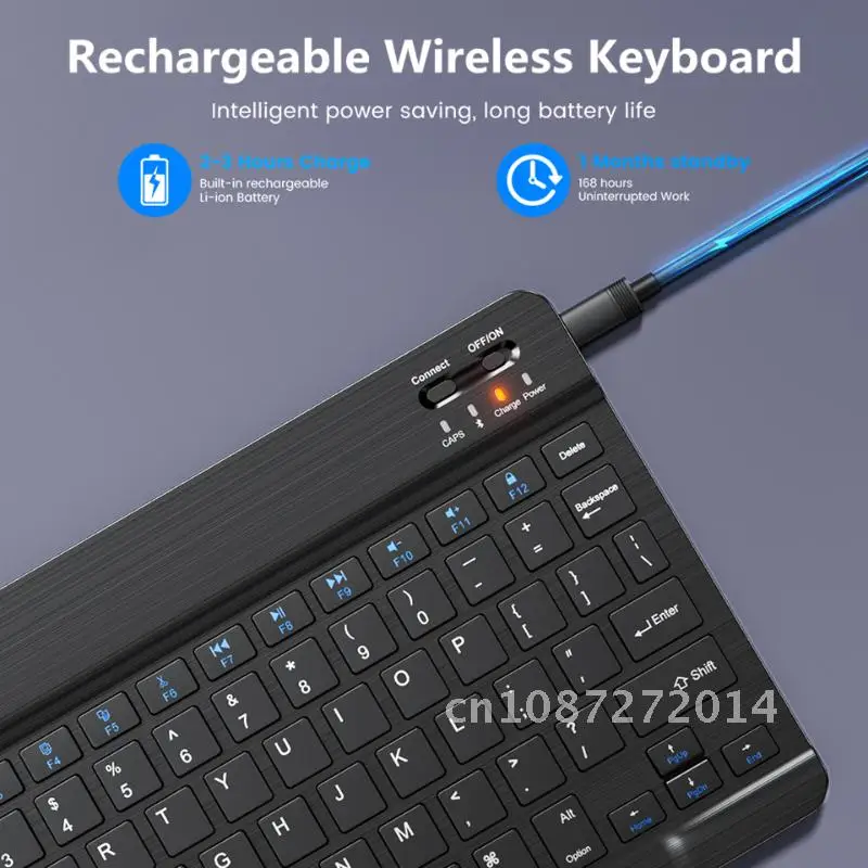 Small Wireless Keyboard Bluetooth Keyboard Rechargeable For Tablet Phone iPad Spanish Russian Keyboard For Windows Android ios