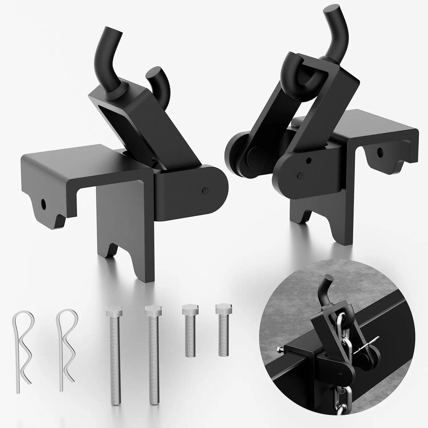 

Replacement Weight Distribution Hitch Hookup Bracket - Heavy Duty Steel, 2 Pack, Black