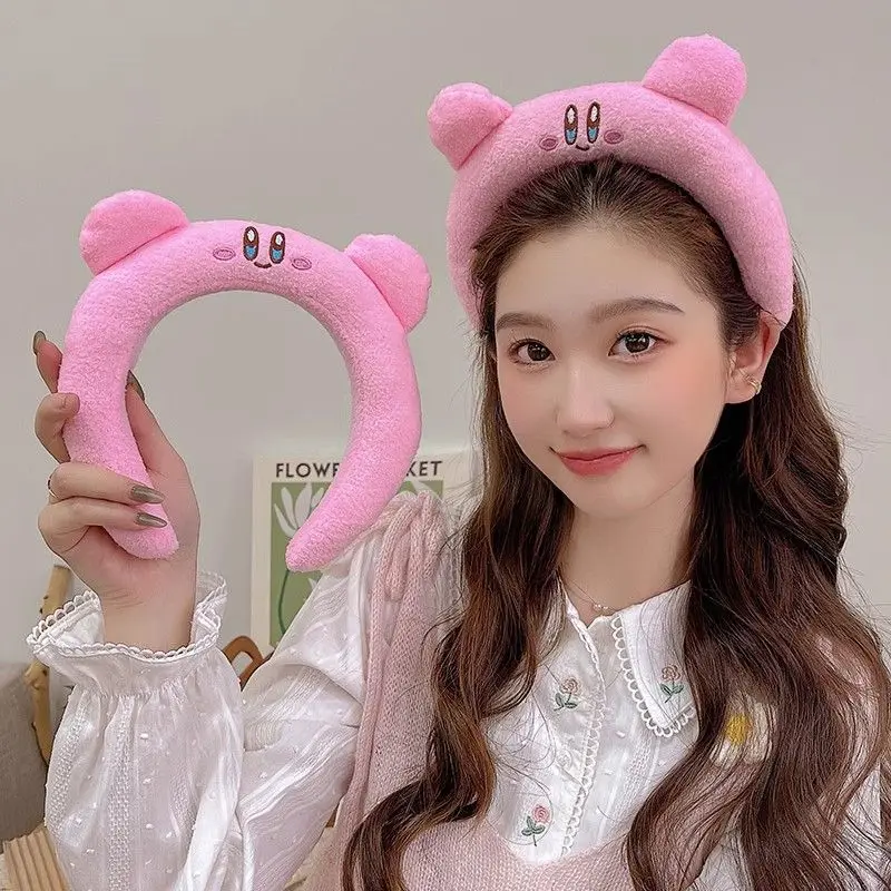 Lovely Pink Kirby Plush Hair Hoop Cartoon Daily Washing Face Headband Girls Photo Shooting Decor Hair Ornament view 6