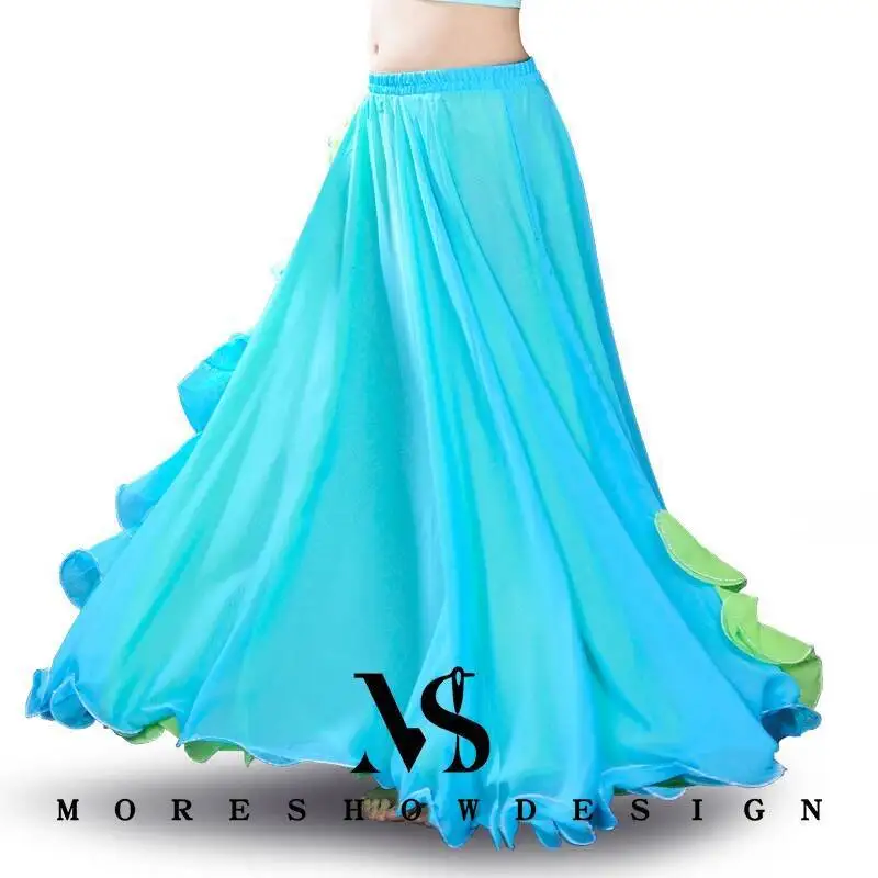 Picture 5: Belly Sexy Long Chiffon Skirt For Women Summer Dance Outfit Suit Big Swing Performance Accessories Dancewear