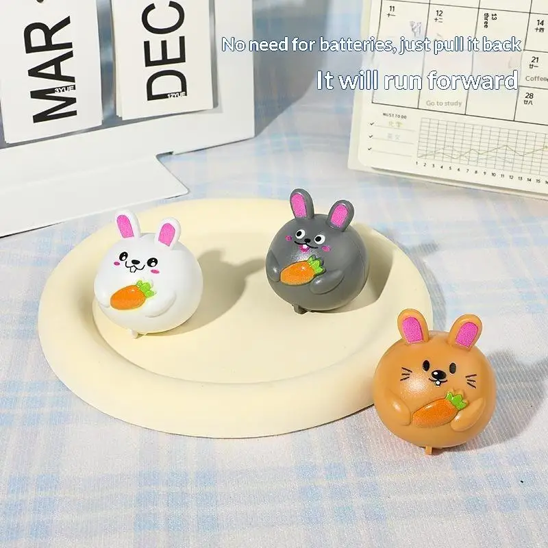 2/10Pcs Mini Cartoon Rabbit Pull Back Vehicle Cute Animal Friction Powered Toys For Kids Birthday Gift Party Giveaway Prizes