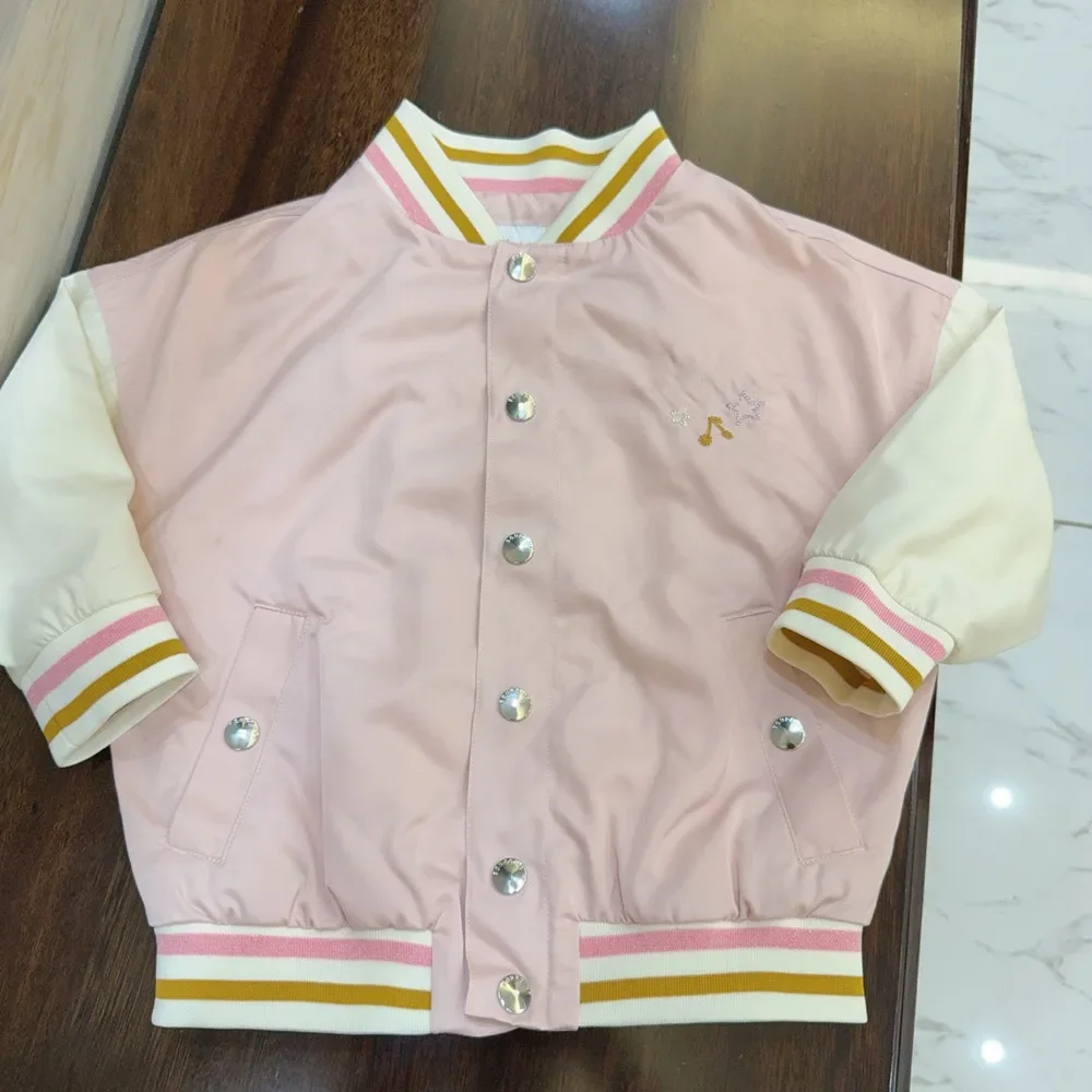 Children's Clothing Autumn baby clothes Casual baseball uniform Cherry patterned embroidered sweet girls' fashion coat jacket