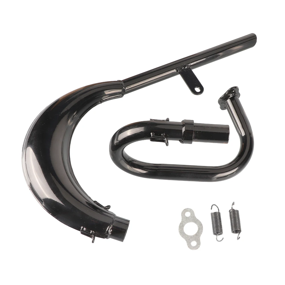 

Exhaust pipe muffler black fit for 50cc 80cc 2 stroke bicycle gas engine curved exhaust pipe motorcycle parts