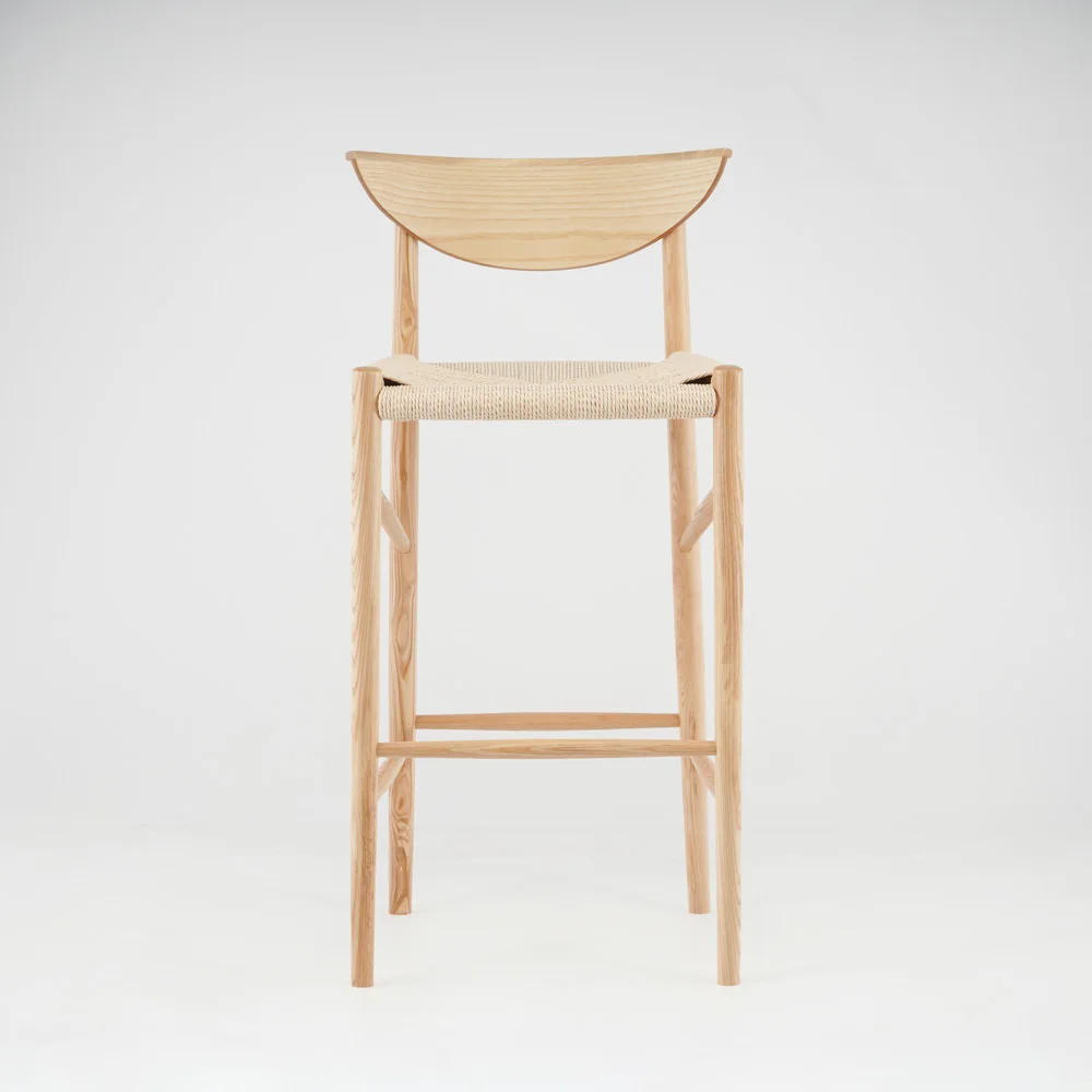European Hot Selling High Chairs Backrest Creative Solid Wood bar Stool