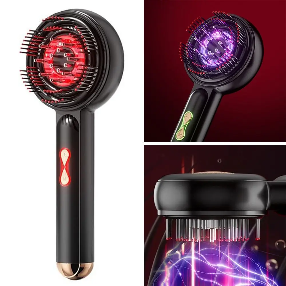 

Electric Head Massage Comb Hair Growth Red Light Vibration Oiler Nourishes Scalp Brush 2 In 1 Anti Hair Loss Head Massager