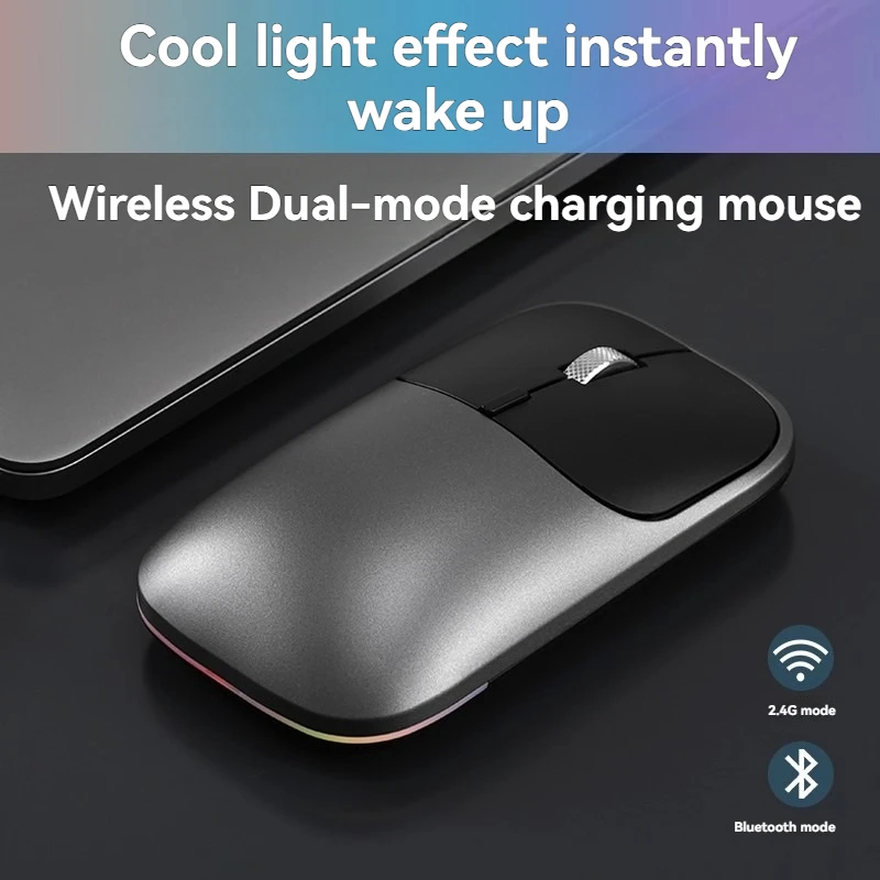 

Ice Fox M7 Wireless Bluetooth Mouse Dual Mode RGB Mute Ergonomics Portable Office Gaming Mouse MacBook Laptops Accessories Gift