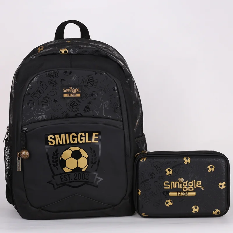 Australia Smiggle Primary School Student Shoulder Burden Golden Football Schoolbag Stationery Set Children Backpack Pencil Case