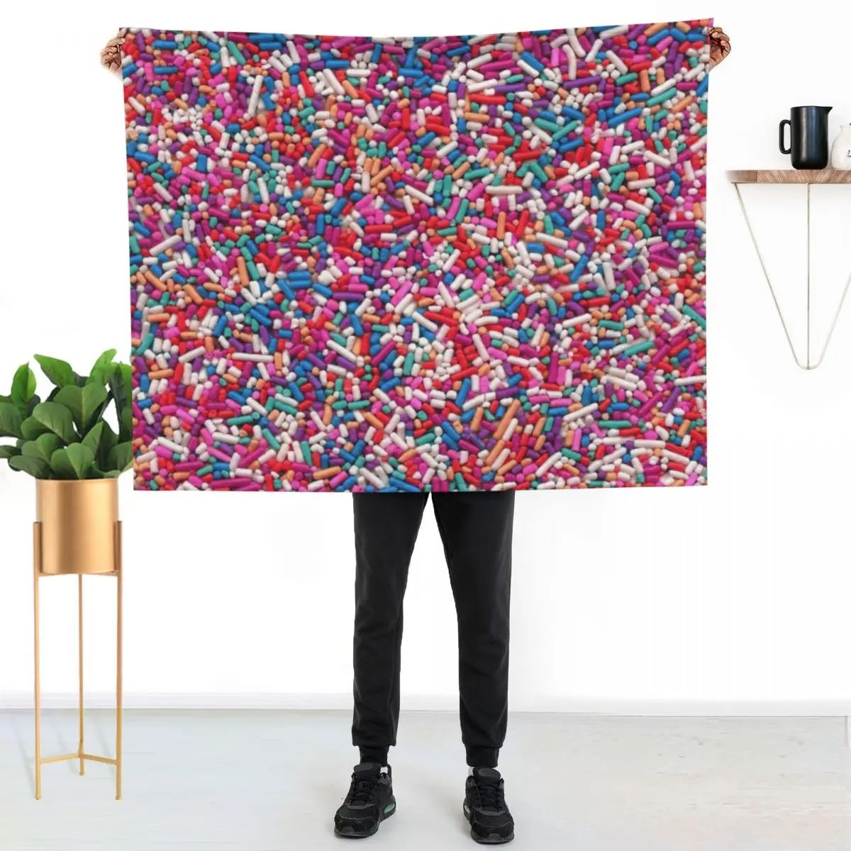Rainbow Sprinkles - Magenta Throw Blanket Soft Big Extra Large Throw Custom Polar decorative Tourist Blankets