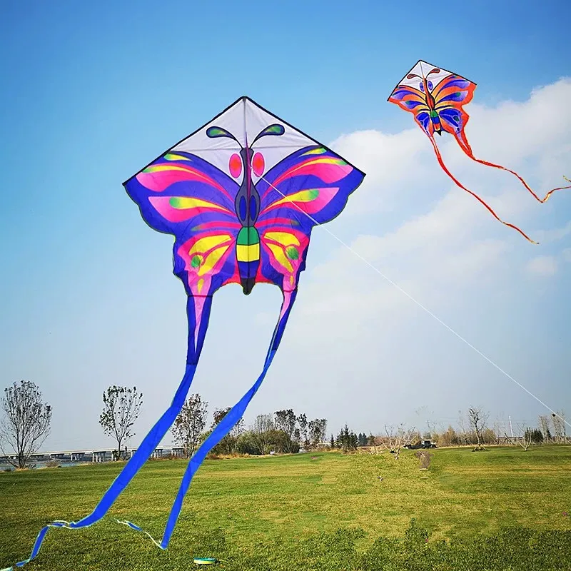 free shipping butterfly kite flying for kids drachen fliegen kinder pipas voadoras coloridas giant kite gel blaster excited fun