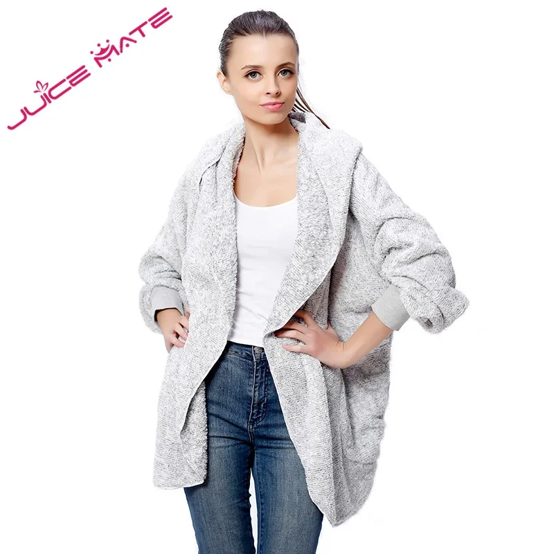 

Autumn Plush Teddy Coat Cardigan Women Warm Fleece Poncho Capes Batwing Open Front Coat Shrug Hooded Cardigan For Women