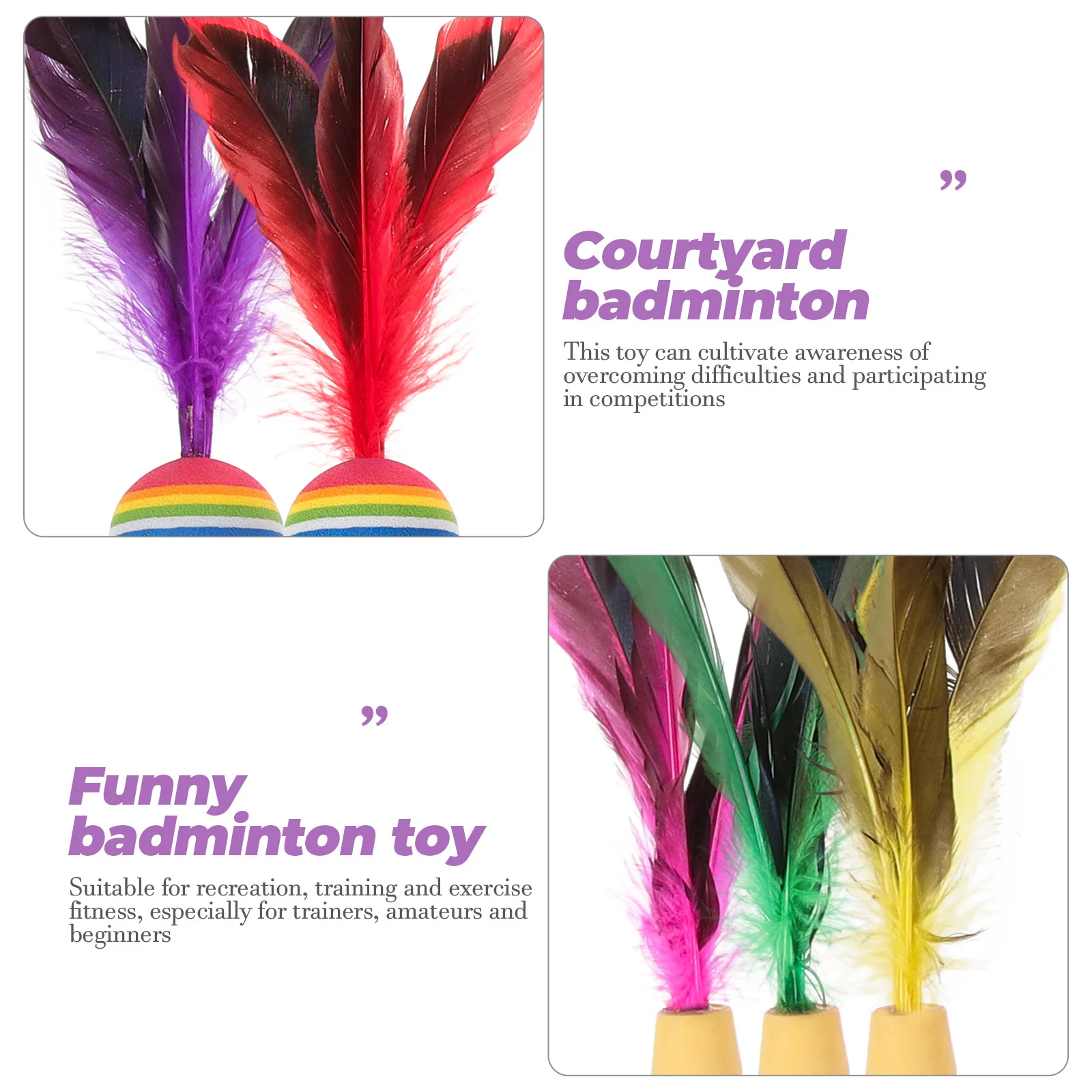 

10Pcs Colorful Badminton Shuttlecocks Impact-Resistant Outdoor Supplies High-Elastic Practicing Accessories Fun and Interactive