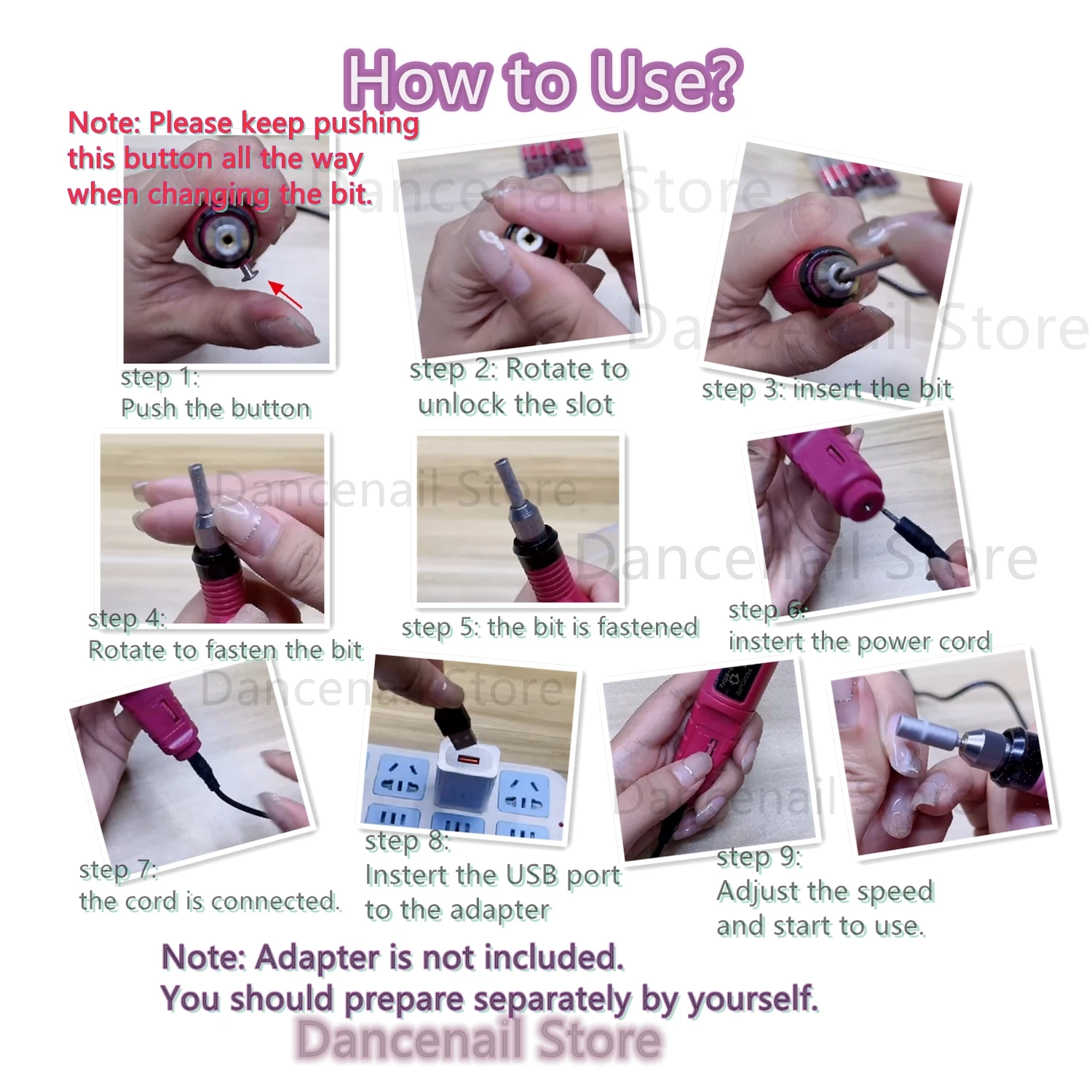 USB مسمار الحفر المحمولة المهنية آلة الكهربائية ل الاكريليك مسمار المنزل صالون تلميع مانيكير إزالة دريمل العازلة